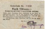 Großnotgeld Inflation 500.000 Mark 6389 Banknote Krupp Germaniawerft Kiel , 500.000 Mark 6389 in gbr. Keller 2627.a von -