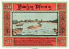 Seriennotgeld Deutschland 50 Pfennig Nr 2 , dünn Notgeld der Stadt Aken 8.2.a , 50 Pfennig Schein dünn Nr 2 in kfr. von 1921 -