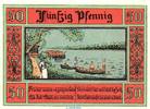 Seriennotgeld Deutschland 50 Pfennig Nr 3 , dünn Notgeld der Stadt Aken 8.2.a , 50 Pfennig Schein Nr 3 dünn in kfr. von 1921 -