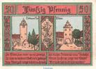 Seriennotgeld Deutschland 50 Pfennig Nr 1 , Matt Notgeld der Stadt Aken 8.1 , 50 Pfennig Nr 1 dunkel und matt in kfr. 1921 -