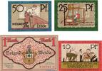 Notgeld DE 4 Scheine kpl. 4 x Notgeld der Stadt Weida 1391.1 , Industrie Set mit 4 Scheinen in kfr. 1921 -