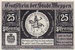 Notgeld DE 25 Pf. -- Grau -- Notgeld der Stadt Meppen 883.2 , 25 Pfennig Schein --Grau-- in kfr. von 1921 -