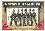 Seriennotgeld Deutschland 50 Pfennig Schein Notgeld Bürgermilitär Stadt Hamburg 519.1 , 50 Pfennig Schein in kfr. 1921 -
