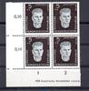 DDR 5 + 5 Pfennig Mi.635 , 4er Blockrand u.L. DDR Albert Kuntz 5 + 5 Pfennig 1958 -