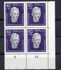 DDR 40 + 20 Pfennig Mi.608.a DDR , 4er Blockrand u.r. Paul Schneider 40 + 20 Pfennig 1958 -