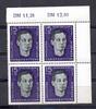 DDR 4 x 15 + 10 Pfennig Mi.635 DDR , 4er Blockrand o.r. Dr. Kurt Adams 15 + 10 Pfennig 1958 -
