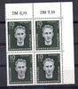 DDR 4 x 10 + 5 Pfennig Mi.636 DDR , 4er Blockrand o.r. Rudi Arndt 10 + 5 Pfennig 1958 -