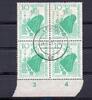 DDR 4 x 20 Pfennig Mi.663 DDR , 4er Block Bau Seehafen Rostock , 4 x 10 Pfennig 1958 gestempelt -