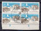 DDR 4 x 25 Pfennig , gestempelt Mi.782 DDR , 4er Bogenrand -Leipzig Herbstmesse- gestempelt , 25 Pfennig 1960 -
