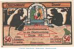 Notgeld De. 50 Pf. -Fehldruck- Thale 1320.13.e , 50 Pfennig -FEHLDRUCK- a Kurhaus in kfr. von 1921 -