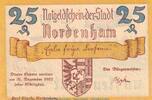 Seriennotgeld Deutschland Notgeld Nordenham 25 Pf. Nr.1 -16mm- Notgeld Stadt Nordenham 982.1.b , 25 Pfennig Schein -16mm- Nr.1 in kfr. o.D. NDS -