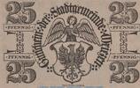 DE 25 Pf. Notgeld Stadt Wriezen , 25 Pfennig Schein in kfr. Tieste 8115.05.10 von 1919 BB -