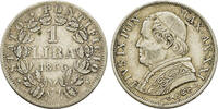 vatican city  Vatican State. Pius IX (1846-1878.) . AR 1 Lira 1866