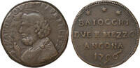 Papal States / Kirchenstaat 2,5 baiocchi 1796 Ancona Pius VI -