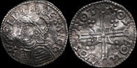 England / Nottingham  Aethelred II (978-1016) Helmet Type Penny - Rare! XF-