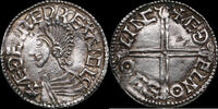England / Lincoln Penny Aethelred II (978-1016) Long Cross type, Aethelnoth AU/UNC