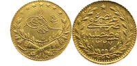 Turkey / Ottoman Empire 25 Kurus Mehmed V - Constantinople - Gold -