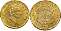 Colombia 5 Peso Simon Bolivar - Gold -