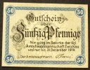 Sachsen - Zwickeu 50 Pfennige Gutschein über Fünfzig Pfennige -