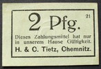 Sachsen - Chemnitz 2 Pfg. H. & C. Tietz -