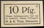 Sachsen - Chemnitz 10 Pfg. H. & C. Tietz -