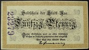 Sachsen - Aue 50 Pfennig Geldschein der Stadt Aue, gültig bis 31.12.1918 -
