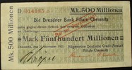 Sachsen - Chemnitz 500 Mio. Mark Allgemeine Deutsche Credit-Anstalt auf Dresdner Bank -