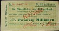 Sachsen - Chemnitz 20 Mio. Mark Deutsche Bank auf Darmstädter und Nationalbank -