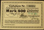 Sachsen - Chemnitz 500 Mark Moll-Werke AG, gültig bis zum 31.10.1922 -