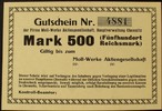 Sachsen - Chemnitz 500 Mark Moll-Werke AG, Blanko -