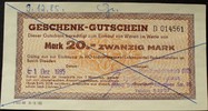 DDR - Geschenk-Gutschein 20 Mark Geschenk-Gutschein Dresden - Industriewaren -