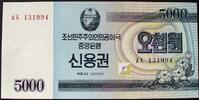 Korea Nord 5.000 Won Scheck -