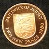 Jersey 2 New Pence S.30 / Bro / Elizabeth II. - Leopardenschild -