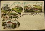 DR - Thüringen - Kahla Ansichtskarte gelaufen - 1898 / Litho / Gruss aus Kahla -