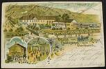 DR - Sachsen - Oberlössnitz Ansichtskarte gelaufen - 1901 / Lithografie / Oberlössnitz Gruss vom Etablissement zum Russen -
