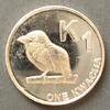 Sambia 1 Kwacha S.404 / E, N galv. / Staatswappen - Feigenbartvogel -