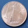 Gambia 1 Penny S.9 / Bro / Elizabeth II. - Segelboot -