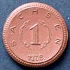 Sachsen 1 Mark 1921 braunes Porzellan, Meissen / Schiff vzgl 7,00 EUR  Excl. 10,00 EUR Verzending