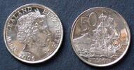 Neuseeland 50 Cents S.199 / E, N galv. / Elizabeth II. - H.M. Bark Endeavour -