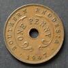 Südrhodesien 1 Penny S.9 a / Bro / Gekrönte Rose - Wert und Verzierungen -