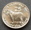 Eritrea 25 Cents S.9 / E, N galv. / Soldaten mit Nationalflagge - Grevyzebra -