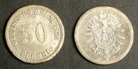 DR 50 Pfennig 1876 C J. 7 / 900er Silber - 2,777g / Reichsadler - Wertan... 20,00 EUR  Excl. 10,00 EUR Verzending