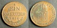 &Ouml;sterreich 1 Kreuzer 1816 A K / Gekr&ouml;nter Doppeladler - Wert ss-vzgl 9,00 EUR  Excl. 10,00 EUR Verzending