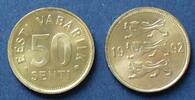 Estland 50 Senti S.25.1 / Al-N-Bro / Drei Wappenleoparden -