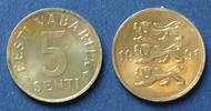 Estland 5 Senti S.22 / Al-N-Bro / Drei Wappenleoparden -