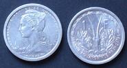 Französisch Äquatorialafrika 1 Franc S.6 / Al / Kopf der Marianne - Kopf einer Dünengazelle -