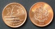 Guyana 5 Dollars S.51 / St, K galv. / Zuckerrohr -