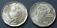 Indien 2 Rupees S.182 / K-N / Staatswappen - Landkarte Indiens mit Nationalflagge -