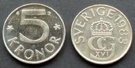 Schweden 5 Kronor S.75 / N, K-N platt. / Gekröntes Monogramm -