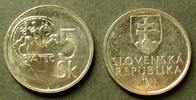 Slowakei 5 Korun S.17 / St, N galv. / Staatswappen - Keltisches Tetradrachmon -